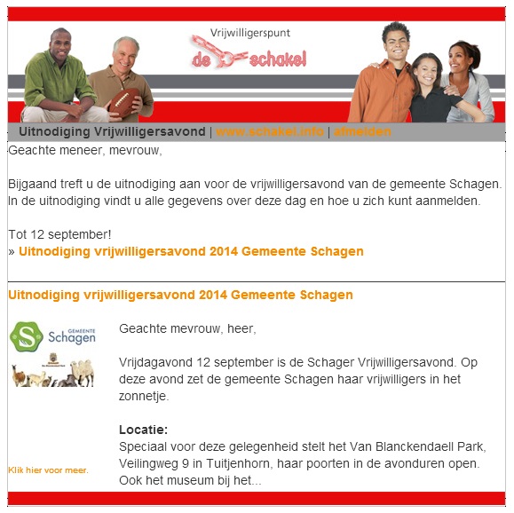 Vrijwilligers avond 12 september